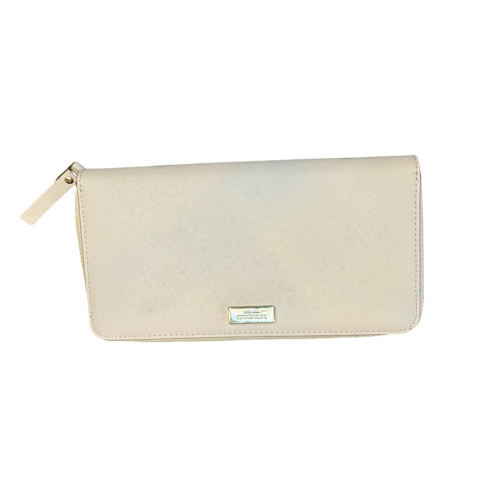 Kate Spade New York Pink Saffiano Leather Zip Around Wallet with Dust Bag - Picture 2 of 6